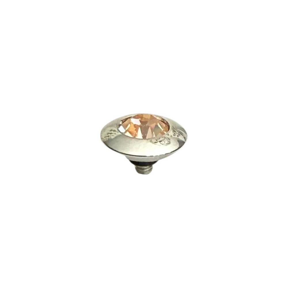 NEW QUDO women's tondo 11mm jewelry topper in light amber silver